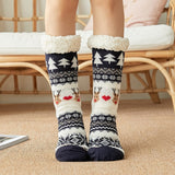 Amfeov Christmas Gift Soft Deer Cat Sheep Christmas Female Designer Sock Silicone Non-slip Women's Slippers Sock Fuzzy Socks Warm Plush Bedroom Women