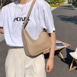 Back To School Amfeov Luxury Crossbody Bags For Women 2022 Leather Lemon Color Shoulder Bag Women Casual Satchels Wide Straps Fashion Bag Handbag