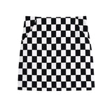 Amfeov White Plaid Checkers Plaid Skirt A Line High Waist Fashion Office Ladies Mini Skirts  2024 Women Faldas Cortos Jupe Femme New