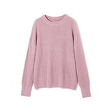 WOTWOY Autumn Winter Thickening Oversized Sweater Women Long Sleeve Casual Loose Pullovers Female Cashmere Solid Knitted Tops