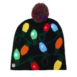 Amfeov Christmas Gift LED Christmas Hats Beanie Sweater Christmas Santa Hat Light Up Knitted Hat for Kid Adult For Christmas Party