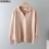 Christmas Gift polo collar Autumn Winter Sweater pullovers Women 2021 loose thick cashmere Sweater Pullover women oversize sweater jumper
