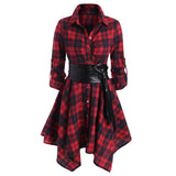 Vintage Autumn Plaid Dress French Style Long Sleeve Slim A Line Dresses Mini Sashes Party Dress For Women Fashion Clothes 2021