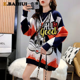 Amfeov Loose Knitted Plus Size Sweaters Rabbit Sequins Women Autumn Winter Casual Female Pullover New Fashion Woman Jumper