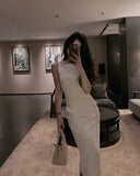 Amfeov 2023 New Bodycon Midi Dress Women Backless Summer Sexy Club Dresses Elegant Sleeveless Spaghetti Strap Party Dress