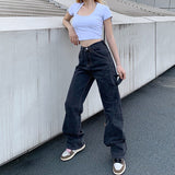 Amfeov women's jeans Baggy trousers punk wide leg pants summer 2020 plus size gothic Streetwear casual sporty Female joggers