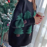 Christmas Gift Women's Christmas Knitting Turtelneck Sweater O-Neck Loose Warm Korean Pullovers Casual Sweater Thicker Clothing Topws