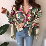Amfeov Korea Style Vintage New Spring Summer Autumn Hot Selling Women's Fashion Casual Ladies Print Shirts