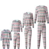 Amfeov Christmas Family Pajamas New Parent-child Outfit Autumn Winter Deer Adult Kids Matching Clothes Pajamas Cotton Homewear