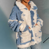 Beyouare 2020 Autumn Winter Lamb Wool Coat Women's Jacket Fleece Shaggy Warm Oversize Overcoat Outerwear Casual Big Pockets Coat