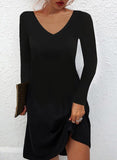 Amfeov Black Dresses For Women Lace Long Sleeve Dress 2022 Fashion Ladies Slim Fit Sexy Party Dress Vestido Feminino Fashion