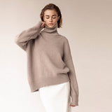 Cyber Monday Sales Casual Women's Knitted Turtleneck Sweater Oversize Long Sleeve Loose Ladies Pullover Tops Autumn Warm Solid Female Sweaters