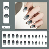 Amfeov Christmas manicure   Fall nails back to school R681-R760 High Appearance False Nails 24pcs Per Box Detachable and Wearable Fake Nails Equipped with Glue