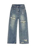 Fall outfits back to school Summer Bule Vintage Y2k Jeans Women Pockets High Street Fashion Denim Pants Female High Waist Designer Casual Wide Leg Pants New