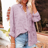 Amfeov Fall outfits back to school Solid Casual Loose Hollow Out Shirts For Women 2024 Summer Women's Oversized Shirts And Blouses Fashion Elegant Youth Female Top