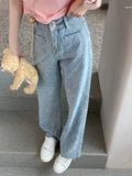 Fall outfits back to school Blue Y2k Fashion Loose Jeans Women Pockets Korean Style Designer Straight Pants Female High Waist Casual Denim Pants 2023 New