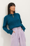 Christmas Gift Trendyol Polo Collar Mesh Detailed Knitwear Sweater TWOAW22KZ1479