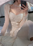 Amfeov New Women Summer Midi Dress Spaghetti Strap Sexy Bodycon Elegant Party Prom One Piece Clothes Vestidos