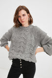 Christmas Gift Trendyol Mesh Detailed Knitwear Sweater TWOAW22KZ0275
