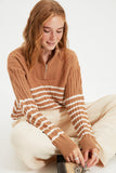 Christmas Gift Trendyol Zip Detail Knitwear Sweater TWOAW22KZ0020