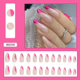 Amfeov Christmas manicure    Fall nails back to school W681-W720 24pcs/Box High Appearance Fake Nails Detachable and Wearable Equipped with Glue