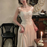 Amfeov New Women Summer Midi Dress Spaghetti Strap Sexy Bodycon Elegant Party Prom One Piece Clothes Vestidos