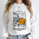 Amfeov Halloween Costume Colored Halloweentown Est 1998 Sweatshirt Vintage Women Long Sleeve Jumper Pumpkin Halloween Pullovers