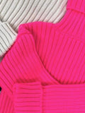 Amfeov Women's Turtleneck Short Knitted Pullover Solid Vintage Streetwear Jumper 2022 Autumn Winter Thick Warm Ladies Casual Sweater
