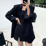 Christmas Gifts New Spring Autumn Loose Women's Blazer Casual Notched Collar Long Sleeve Female Jackets 2022 Ladies Fashion Business Suit Coats