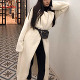 Amfeov White Teddy Coats Faux Fur Jacket Elegant Long Shaggy Trench Women Furry Jackets Fluffy Artificial Fur Coat 2022 Winter Homewear