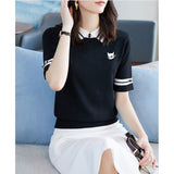 Amfeov back to school Golf Wear Pullover Women's Polo Neck T-shirt Polyester Top Vintage T-shirt Summer New Women's Golf Sports Short Sleeve Shirt