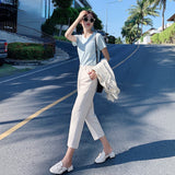 Amfeov Back to School Suit Pants Woman High Waist Pants Office Lady Solid Harem Pants Women Trousers Black Beige Korean New Women Clothing 2024