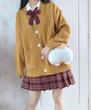 Amfeov Japanese Korean Autumn Winter Cotton Knitted Cardigan Sweater Kawaiijk Uniform Cardigan Multicolor Cosplay Women's Clothing