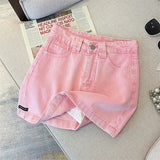 Amfeov Barbie outfits Ultra Short Wrap Buttocks A-line Women's Pink Denim Skirt Summer New American Street Cute Hot Girl  Casual Mini Skirt Female