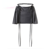 Amfeov hoco dresses back to school  Y2k  Pleated Mini Skirt Women Summer Low Waist A-line Zipper Split Lace-up Kpop Micro Skirt Streetwear Girl Fashion