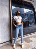 Amfeov 2022 Fashion Pleated Skinny Jeans Women's Denim Pants Super Stretch Trousers For Femmal Streetwear Causal Mid Waist Jeans Pants