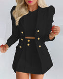 Fall outfits back to school Sigutan 2023 Spring New Suit Long-sleeved Solid Color Women Top Mini Skirt Two-piece Female Blazer