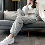 Amfeov Women's Pants High Quality Sports Pants Women's Pants Loose Sports Pants Grey Jogging Pants High Waist Casual Women's Pants