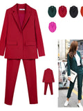 Christmas Gifts Work Pant Suits OL 2 Piece Set For Women Business Interview Suit Set Uniform Slim Blazer And Pencil Pant Office Lady Suit