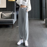 Amfeov Women's Pants High Quality Sports Pants Women's Pants Loose Sports Pants Grey Jogging Pants High Waist Casual Women's Pants