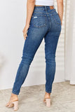 Amfeov-Judy Blue Full Size High Waist Distressed Slim Jeans